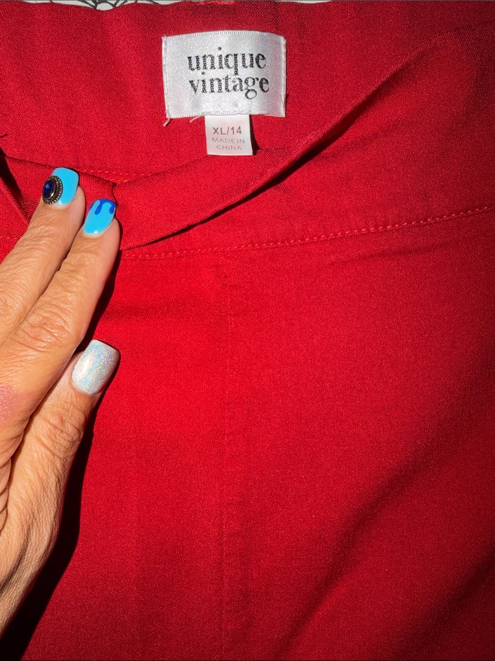 Unique Vintage Bright Red dress pants